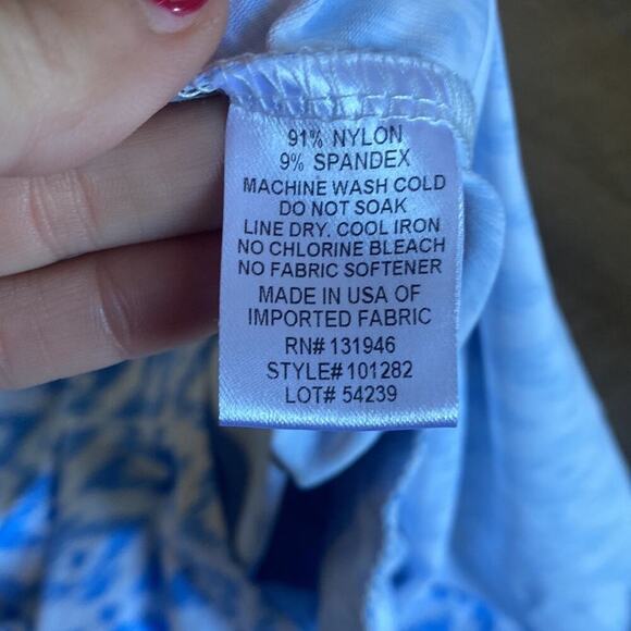 Jude Connally Blue & White Dress Size L (has pockets!) - Picture 6 of 8